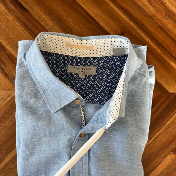 Men’s Ted Baker Linen Long Sleeve Shirt - Picture 5 of 6